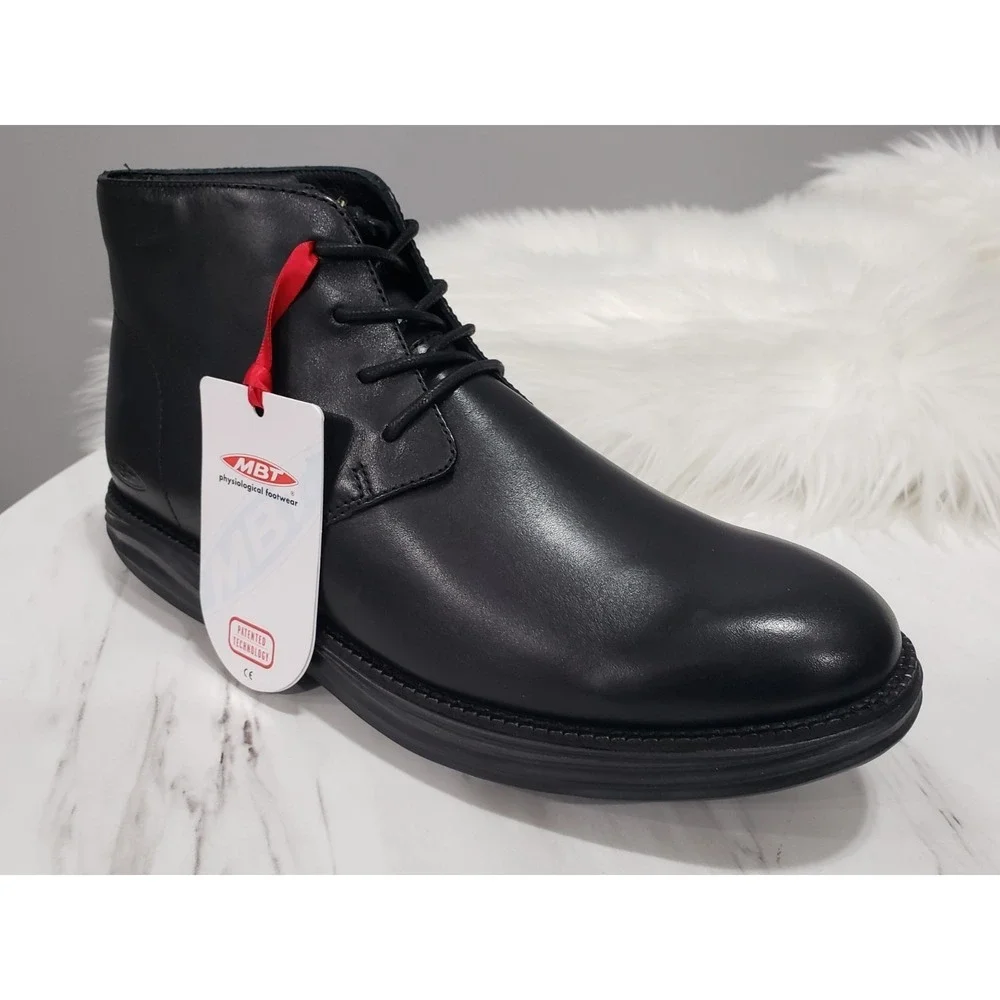 EU 40 Mens MBT‎ Certilogo Cambridge Mid Cut Cambridge Lace Up Ankle Leather Boot